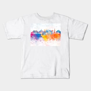 Constanta skyline in watercolor background Kids T-Shirt